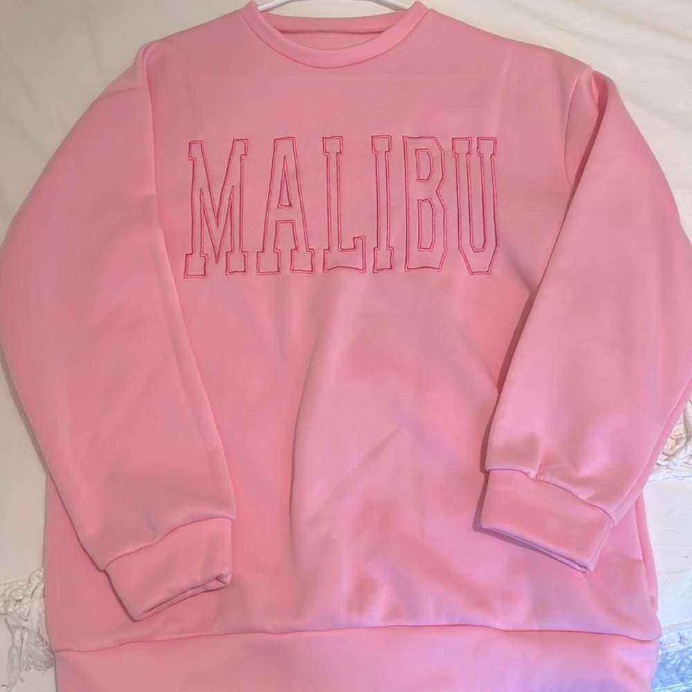 pink malibu crewneck